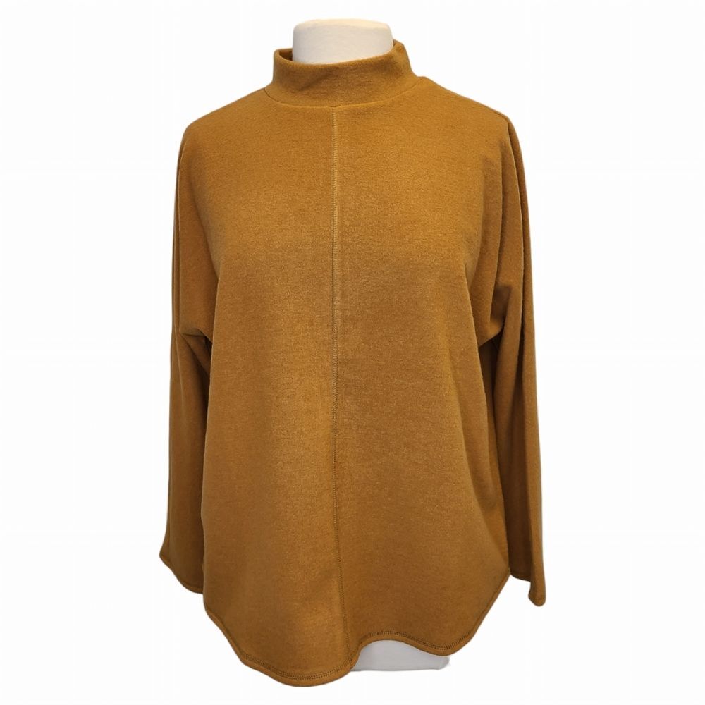 NWT Very J Style Mock Neck Mustard Long Sleeve Loose Sweater S